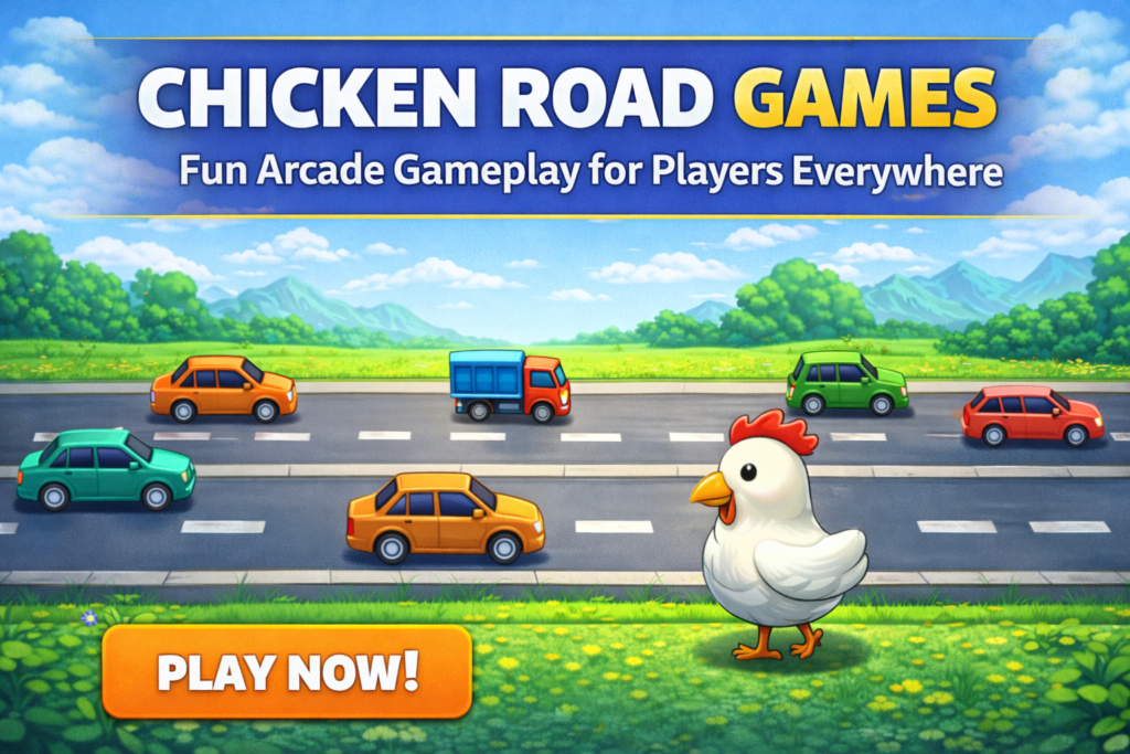 chicken road games showing arcade gameplay with a chicken crossing busy roads